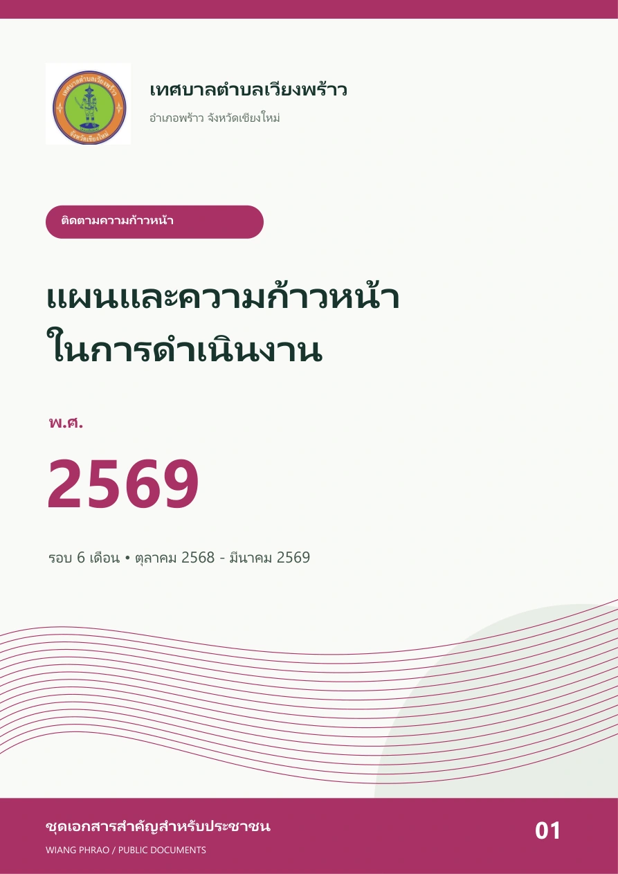 แผนและความก้าวหน้าในการดำเนินงานและการใช้งบประมาณประจำปี พ.ศ. 2569 (รอบ 6 เดือน ประจำเดือน ตุลาคม 2568 ถึง มีนาคม 2569)